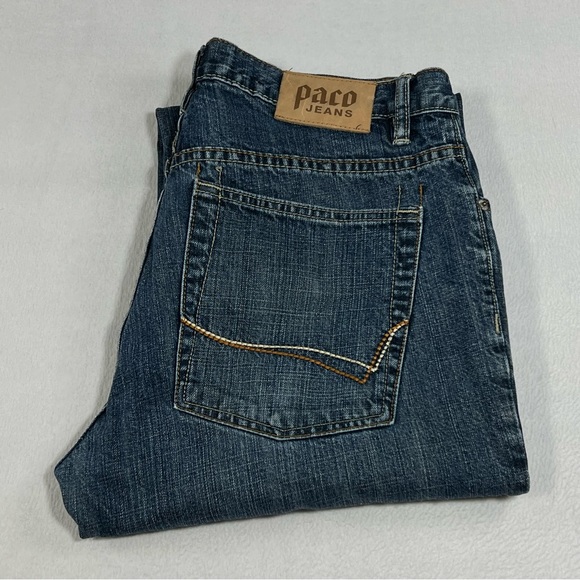 VINTAGE Paco Jeans Mens FIT 32x29 Blue Relaxed Fit Denim 90's Hip Hop TAG 32x30 - Picture 8 of 15